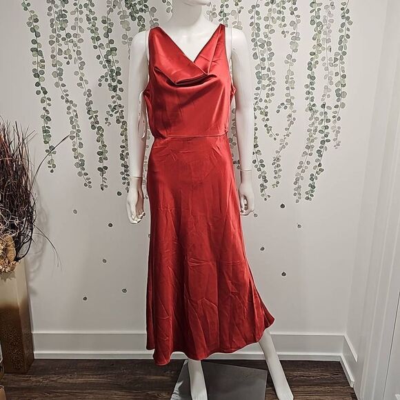 Lovely Cowl-Neck Midi Tank Dress Sz 10 - Picture 4 of 12